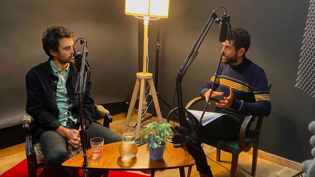 enregistrement podcast à deux personnes